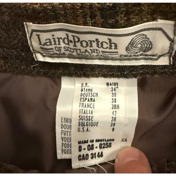 Elegant Brown Plaid midi Skirt - Picture 4 of 9